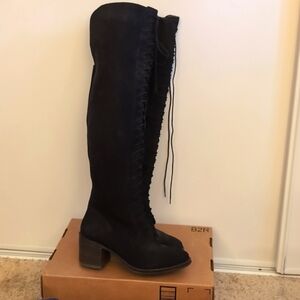 Lucky brand over the knee lace up boot